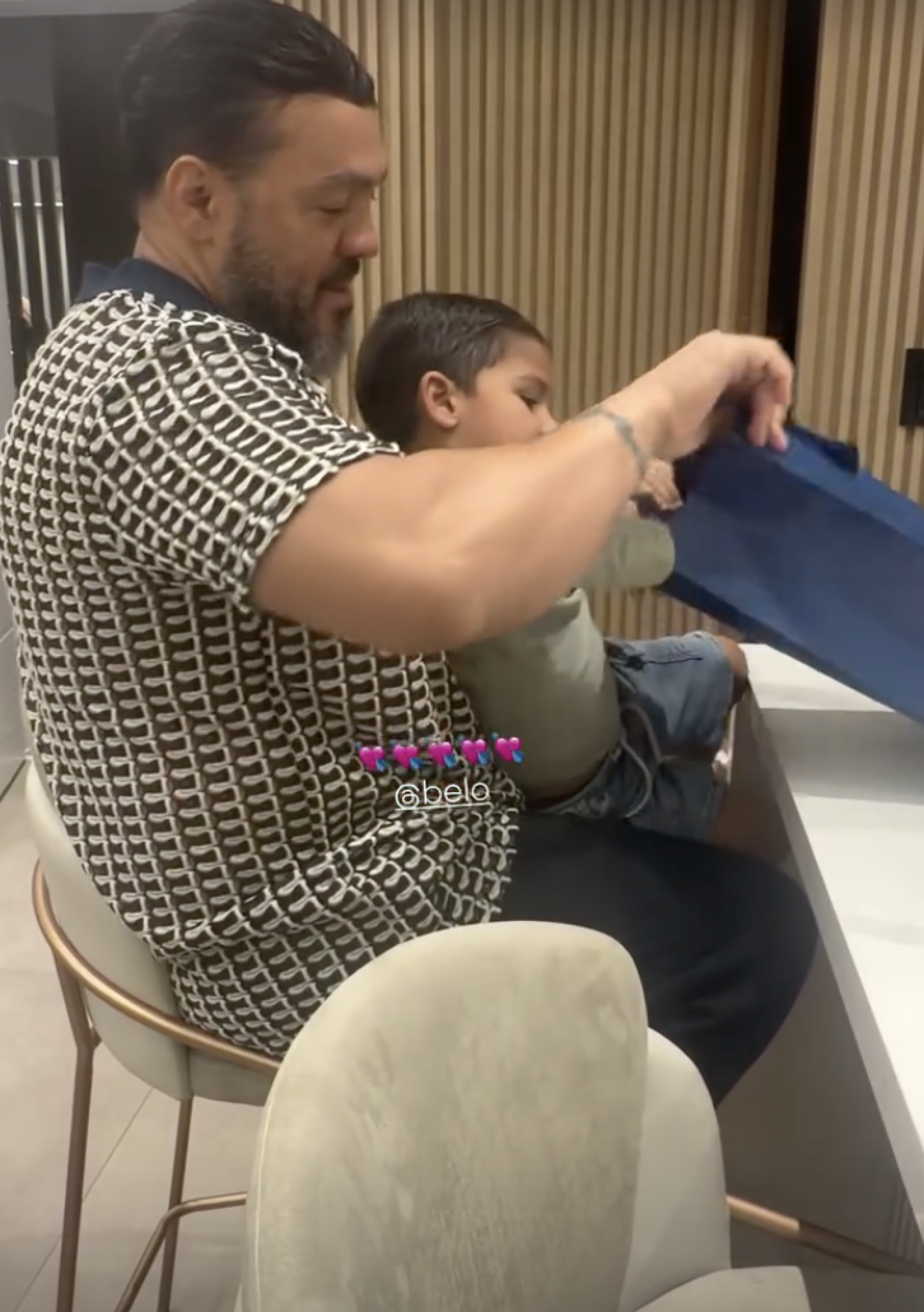 Belo e o enteado, Zion - Reprodução/Instagram