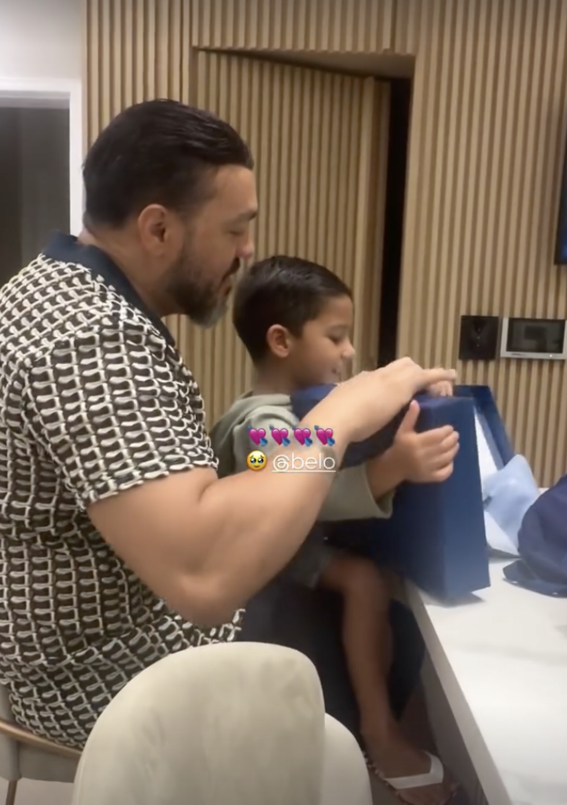 Belo e o enteado, Zion - Reprodução/Instagram