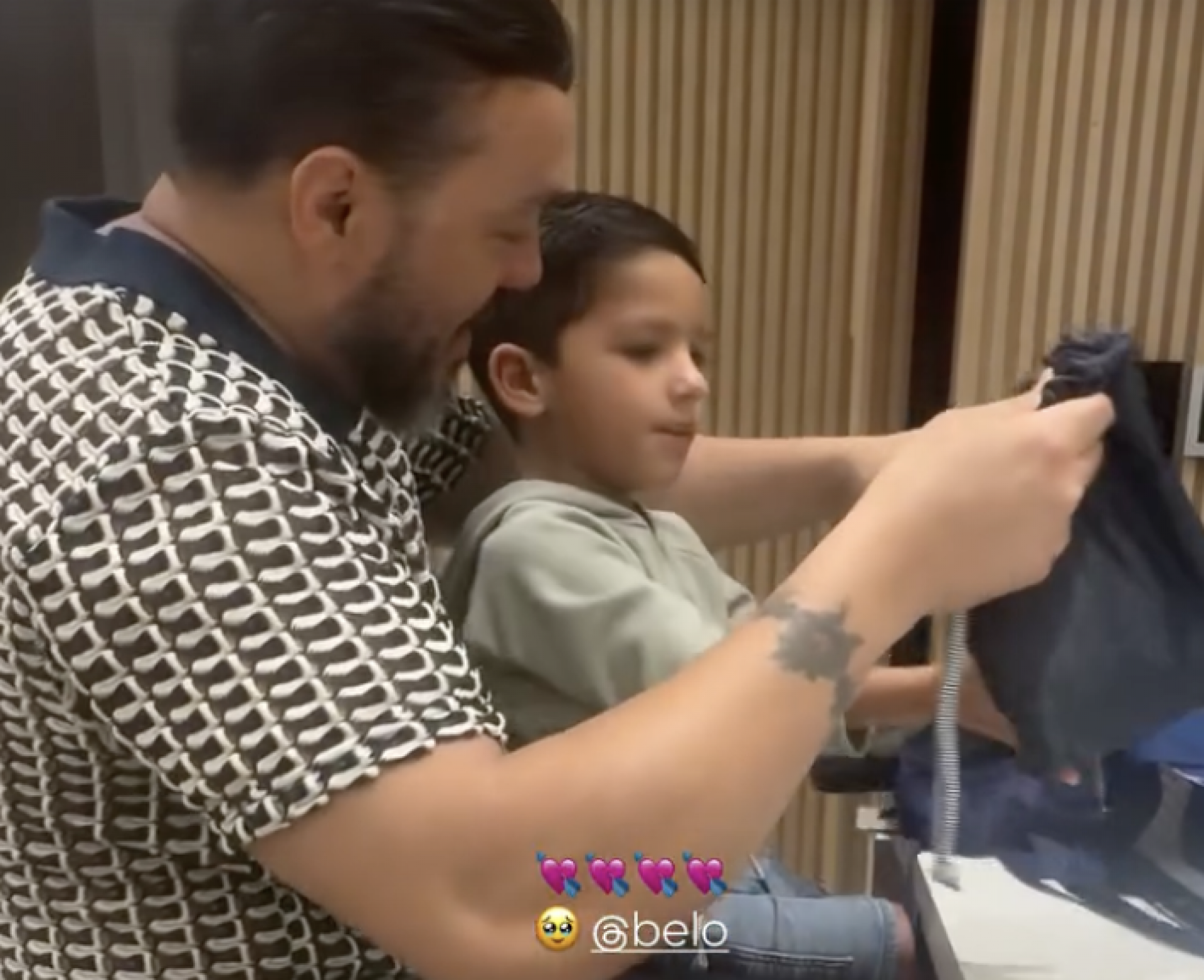 Belo e o enteado, Zion - Reprodução/Instagram