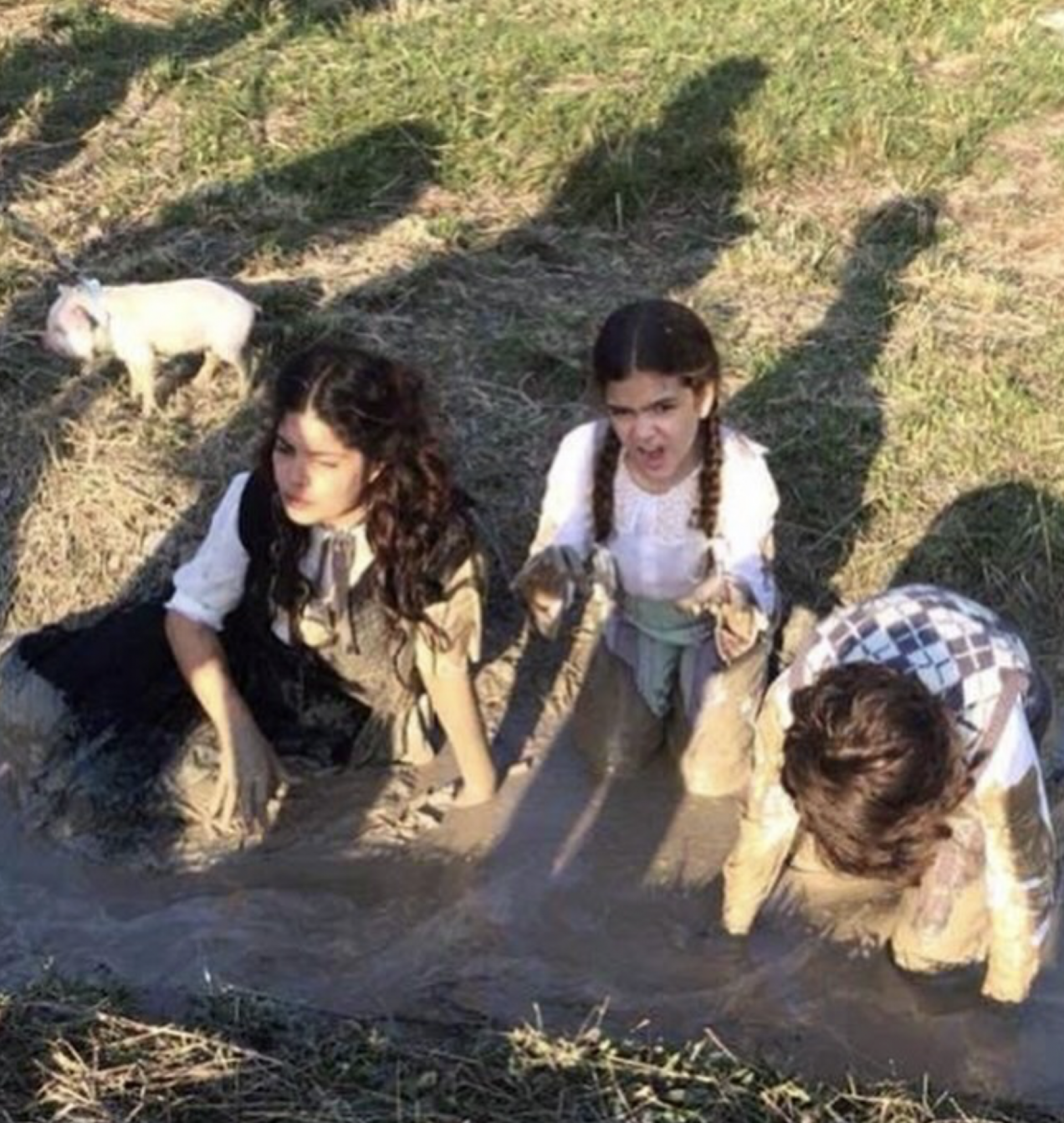 Mel Maia nas gravações de 