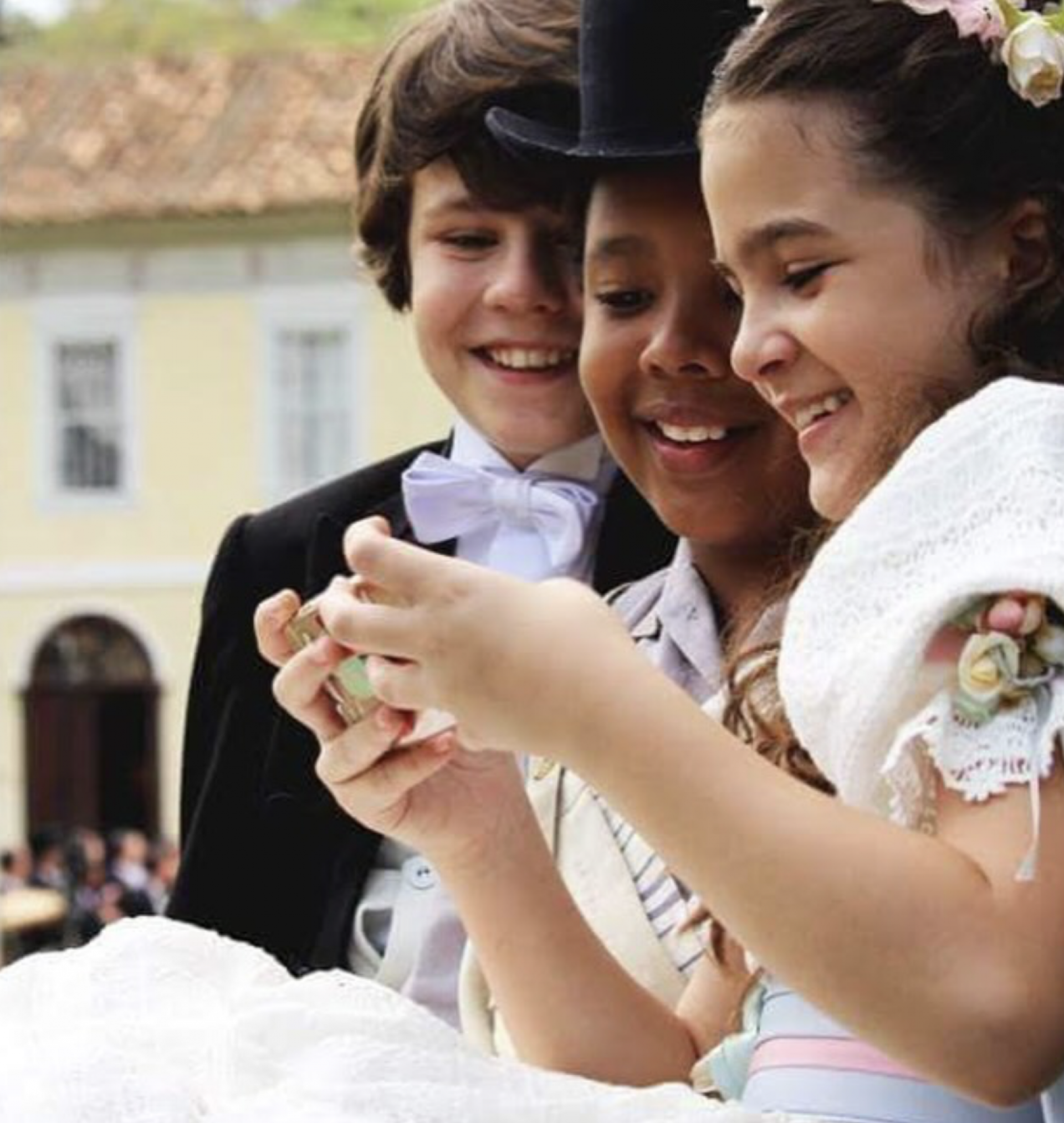 Mel Maia nas gravações de 