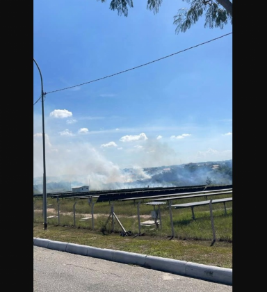 Incêndio atinge terreno ao lado do núcleo da UFF em Iguaba Grande