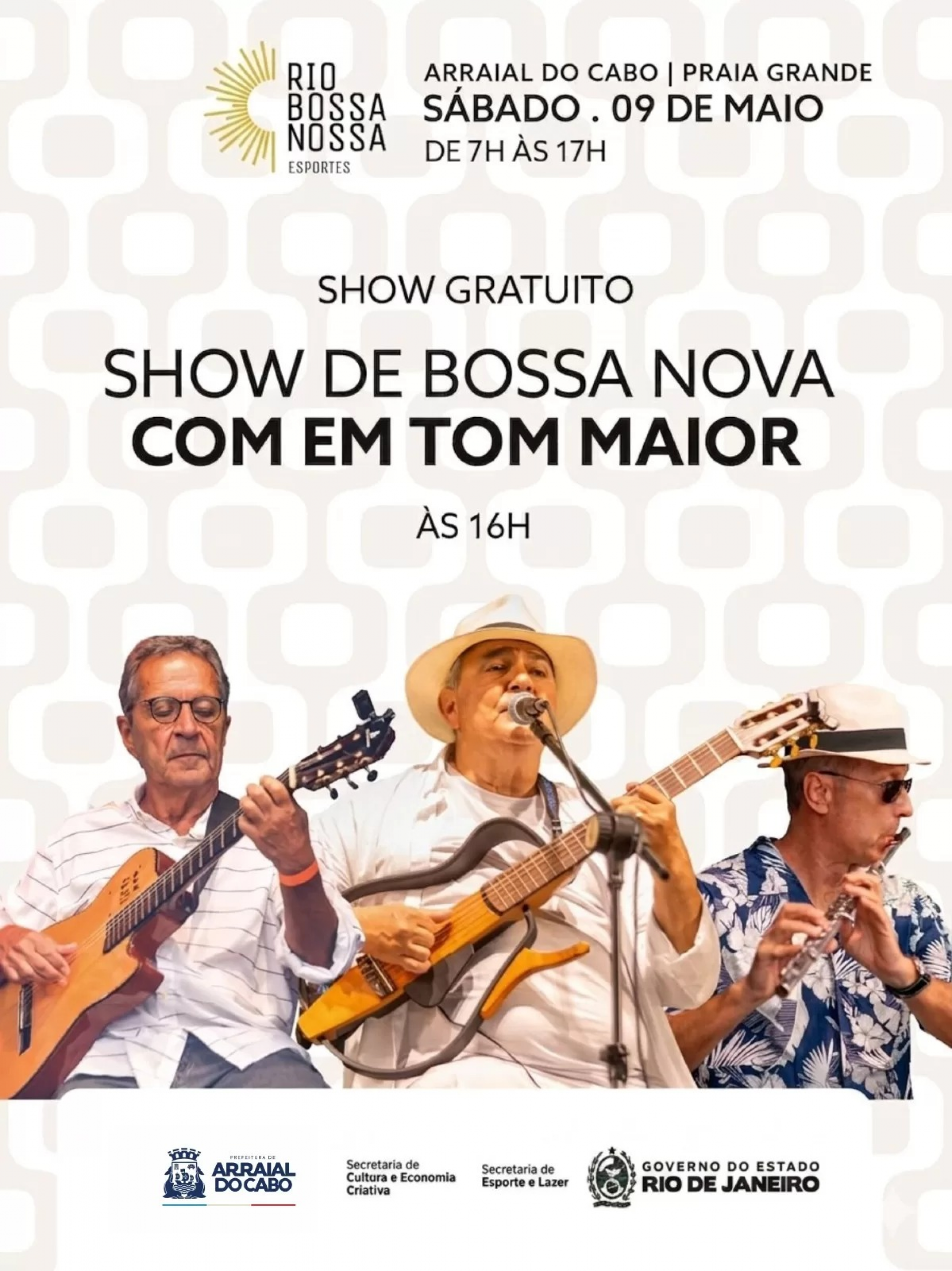 No pr&oacute;ximo dia 9 de maio, a Praia Grande recebe o Rio Bossa Nossa Esportes, iniciativa gratuita que promete movimentar a cidade ao longo de todo o dia. - Reprodu&ccedil;&atilde;o/