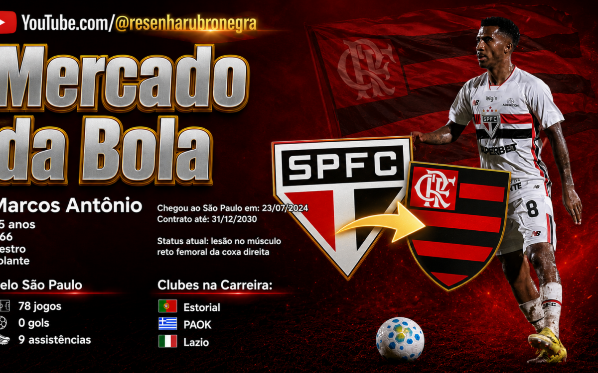 Flamengo volta a conversar com São Paulo por Marcos Antônio