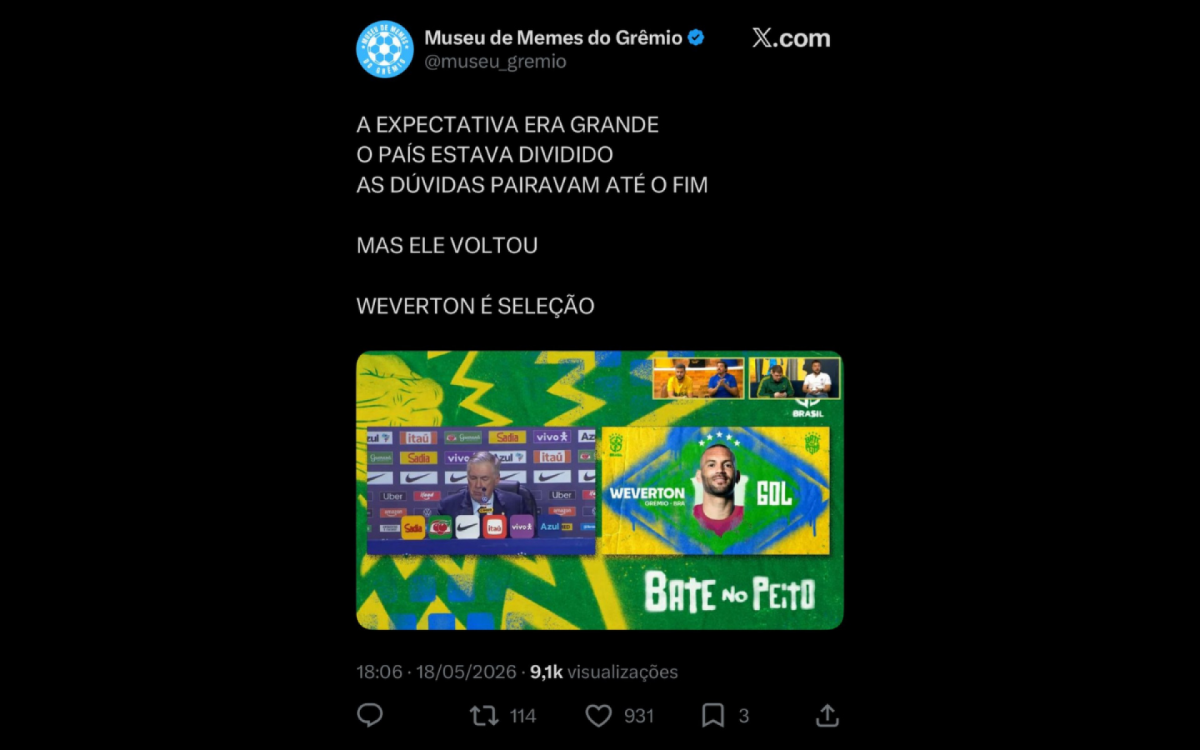 Convocação de Neymar gerou repercussão nas redes
