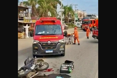 Acidente entre carro e moto deixa uma vítima fatal na RJ-106, em Araruama