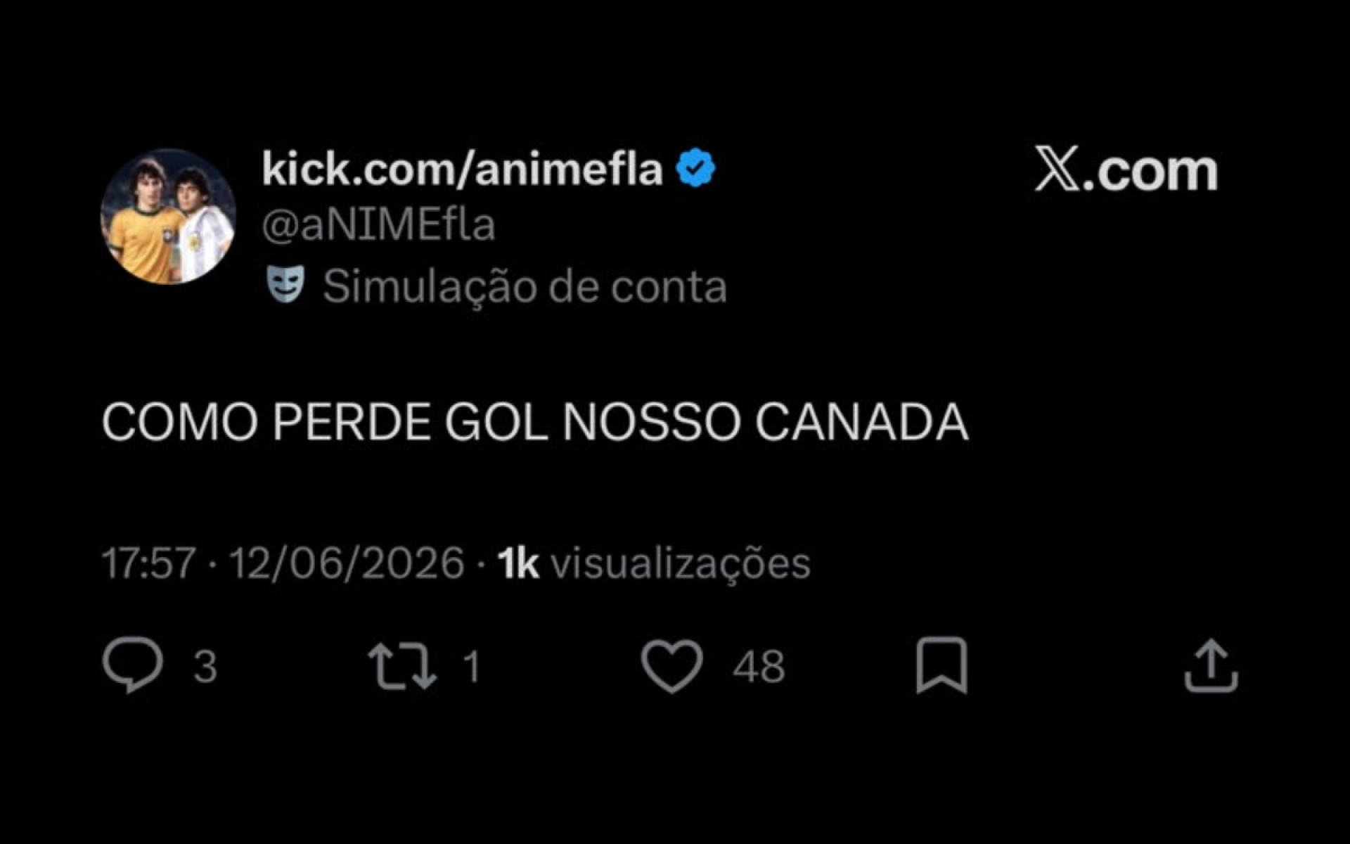 Quantidade de chances perdidas pelo Canadá gera reação na Web - Reprodução / X