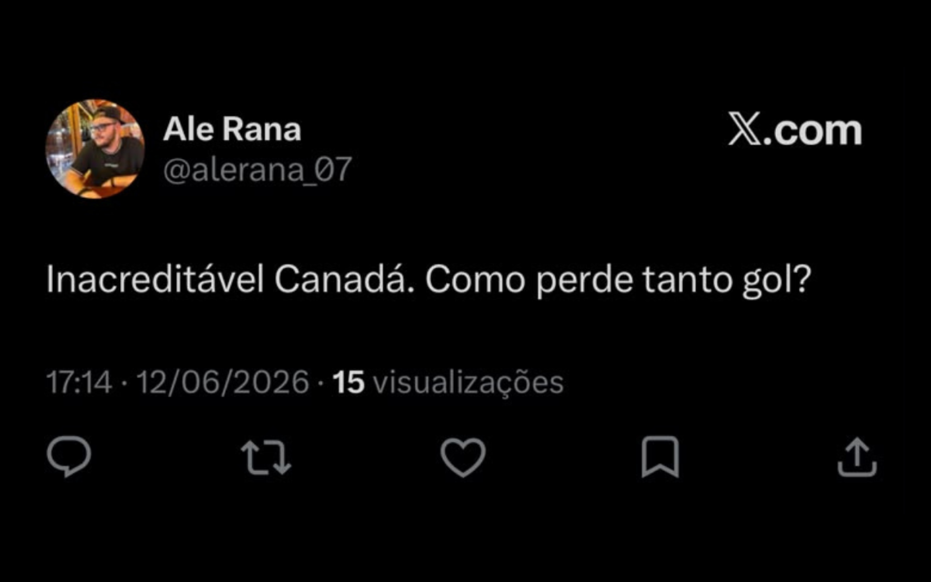 Quantidade de chances perdidas pelo Canadá gera reação na Web - Reprodução / X