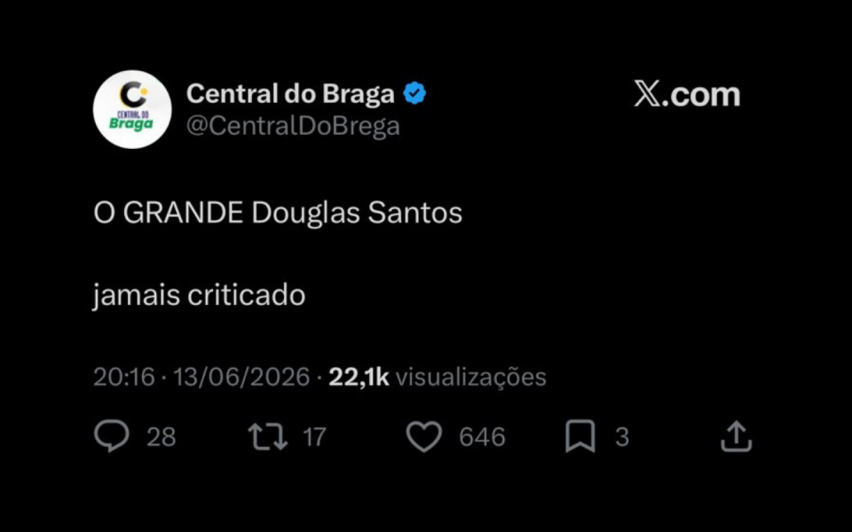 Atuação de Douglas Santos rende elogios na Web