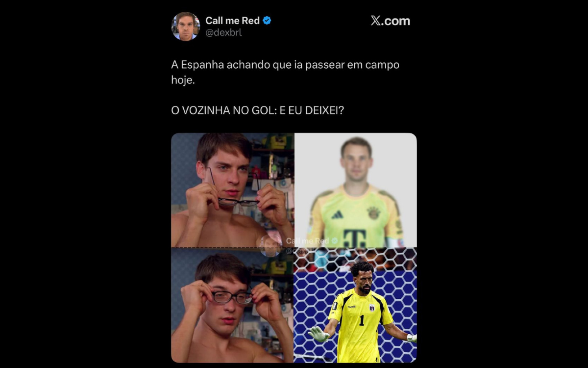 Estreia da Espanha na Copa do Mundo rendeu memes na Web
 - Reprodução / X