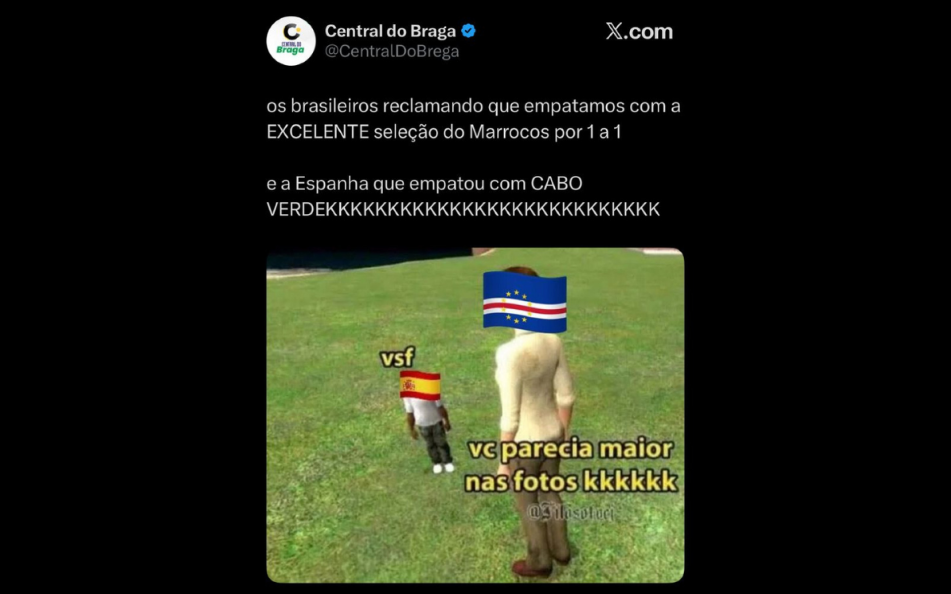 Estreia da Espanha na Copa do Mundo rendeu memes na Web
 - Reprodução / X