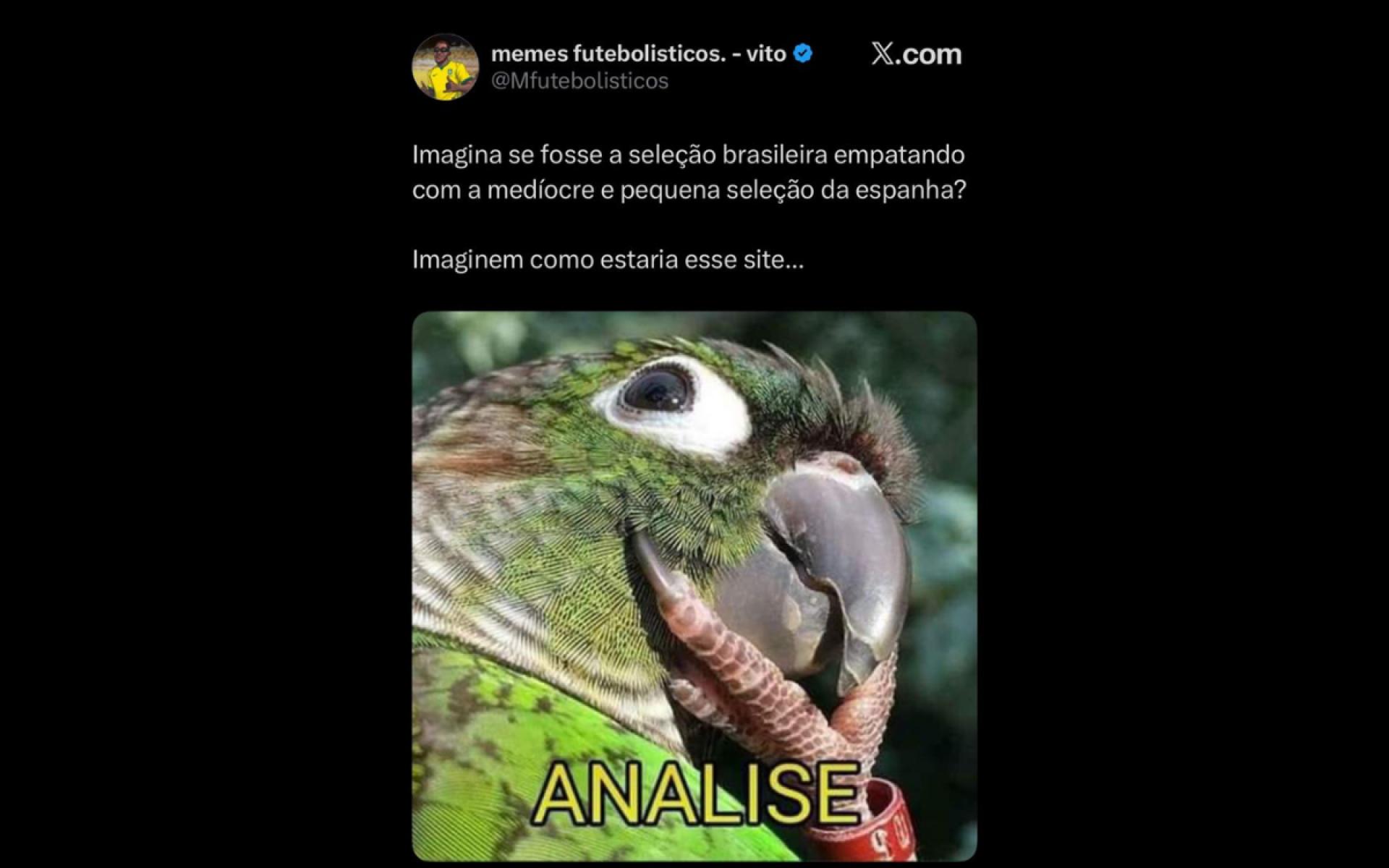 Estreia da Espanha na Copa do Mundo rendeu memes na Web
 - Reprodução / X
