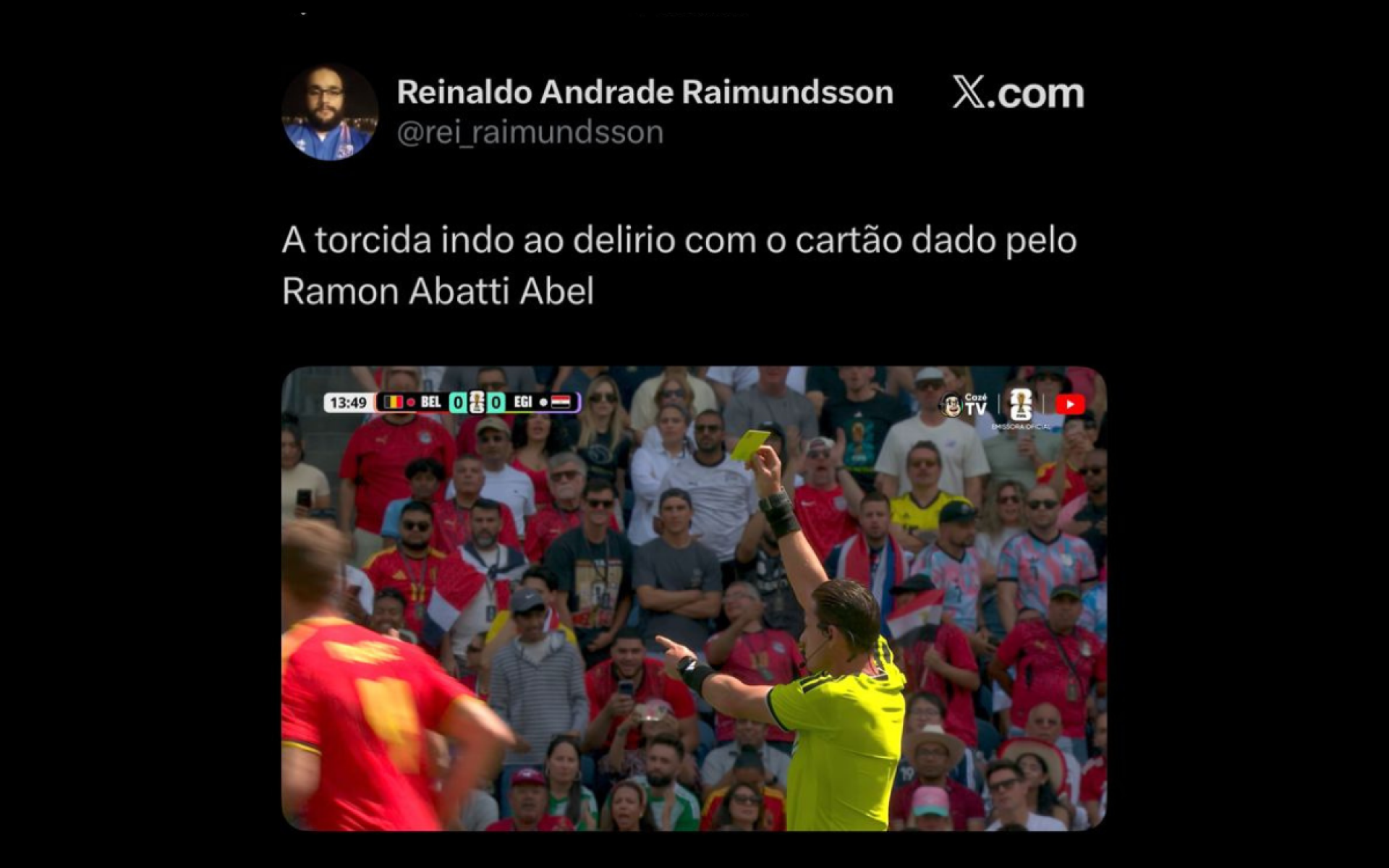 Arbitragem de Ramon Abatti Abel repercutiu nas redes sociais
- Reprodução / X