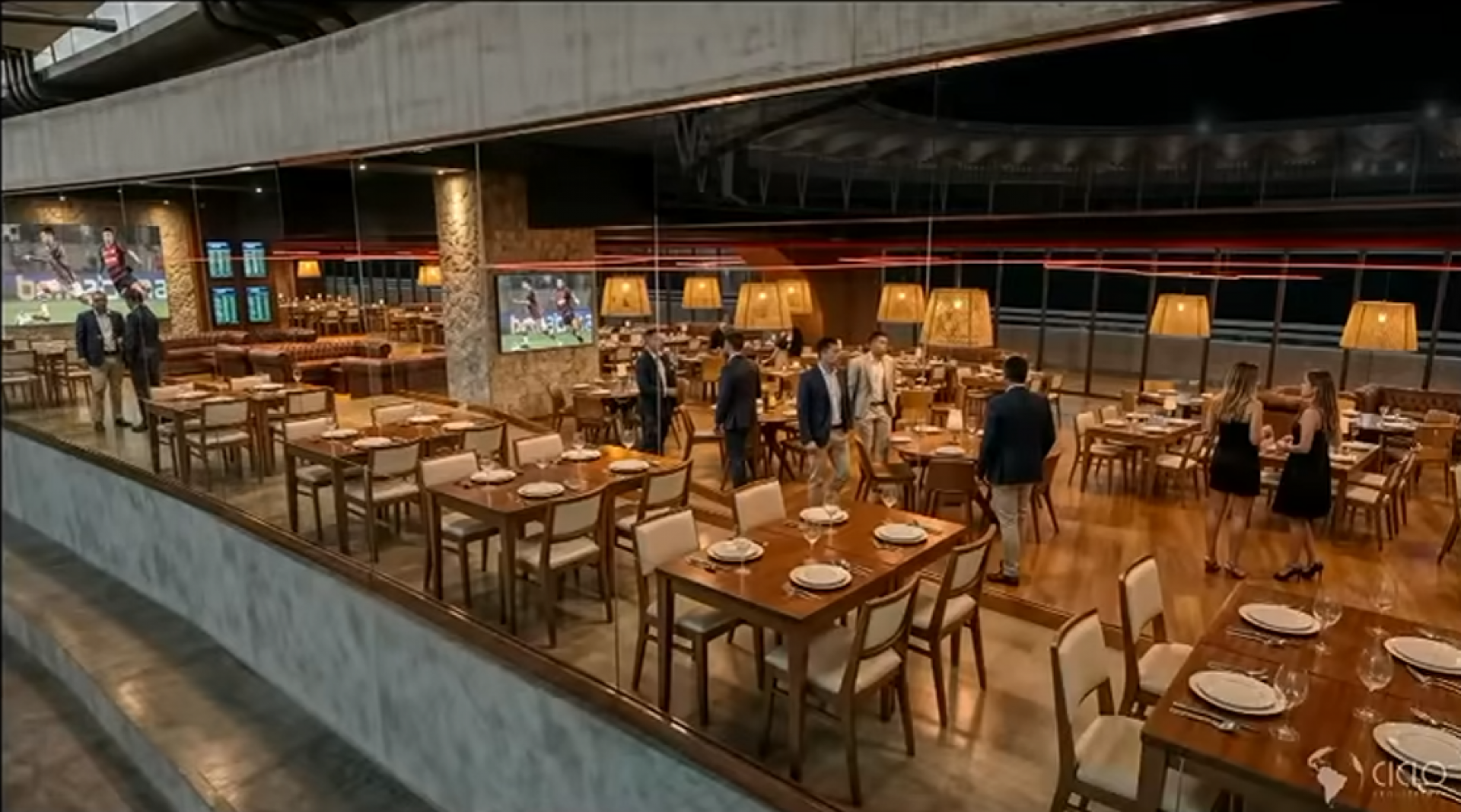 Projeção de como será o restaurante de carnes no estádio Maracanã - Divulgação