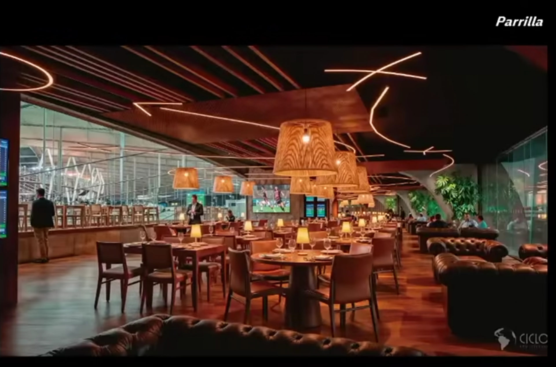 Projeção de como será o restaurante de carnes no estádio Maracanã - Divulgação