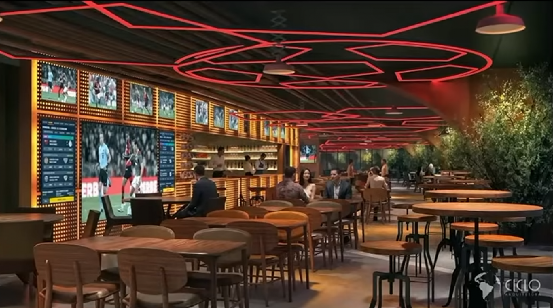 Projeção de como será o Sport Bar no estádio Maracanã - Divulgação