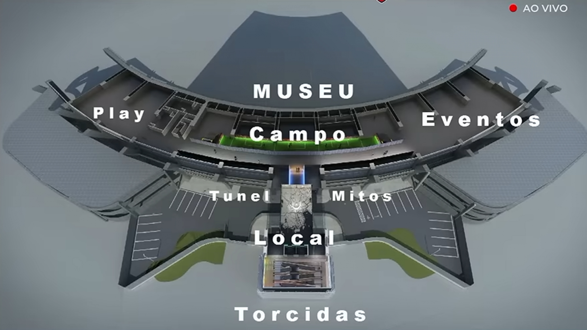 Projeto do Museu do Maracanã com ambientes definidos - Divulgação