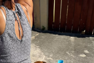Cão é resgatado após desabamento de residência no bairro Caiçara, em Cabo Frio