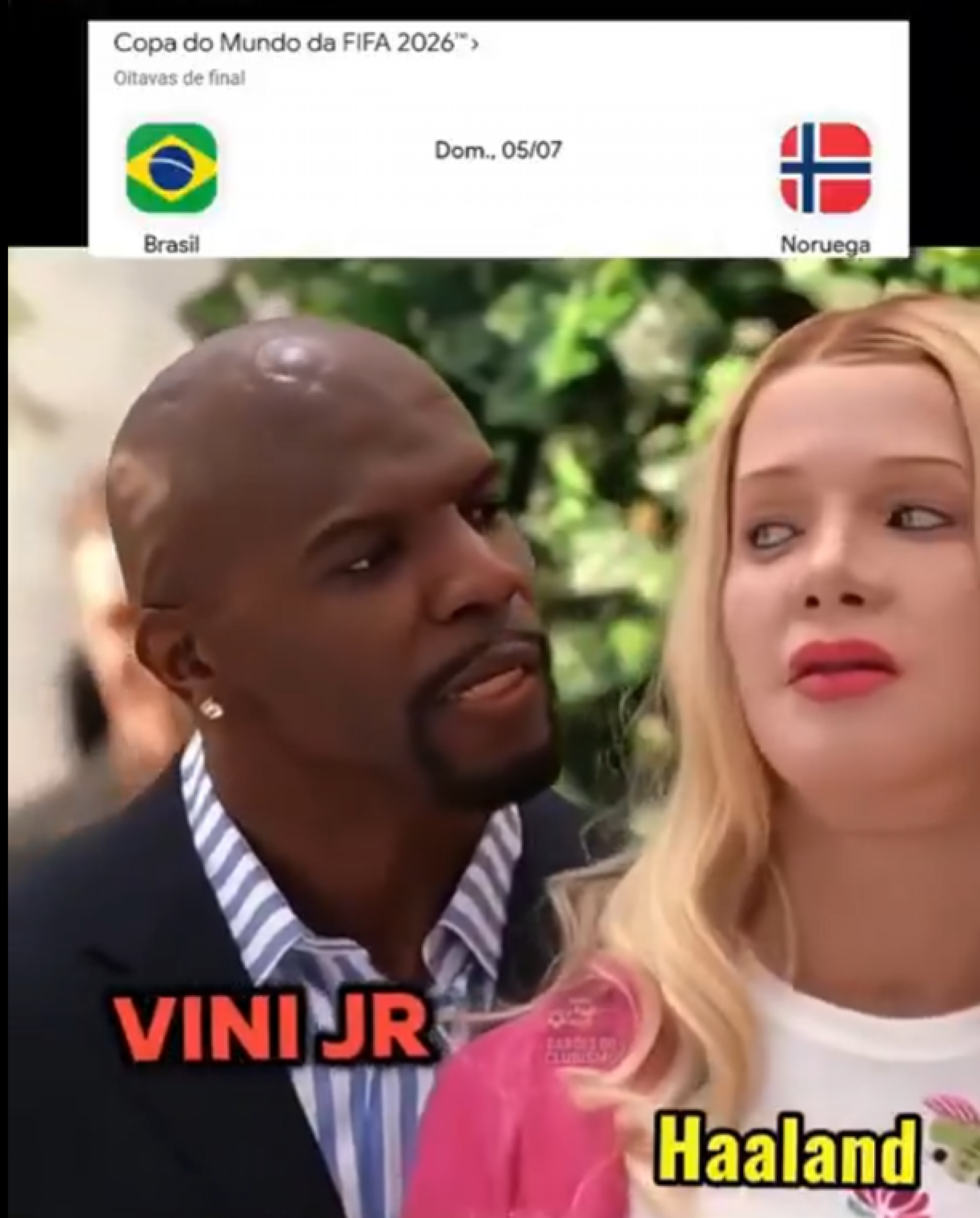 Cenas do filme 'As Branquelas' s&atilde;o alteradas com IA para incluir rostos de Vini Jr e Haaland em v&iacute;deos que circulam pela internet - Reprodu&ccedil;&atilde;o de Internet