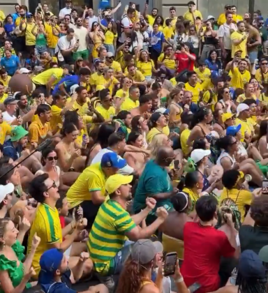 Vídeo: torcida do Brasil adapta remada viking da Noruega com 'créu'