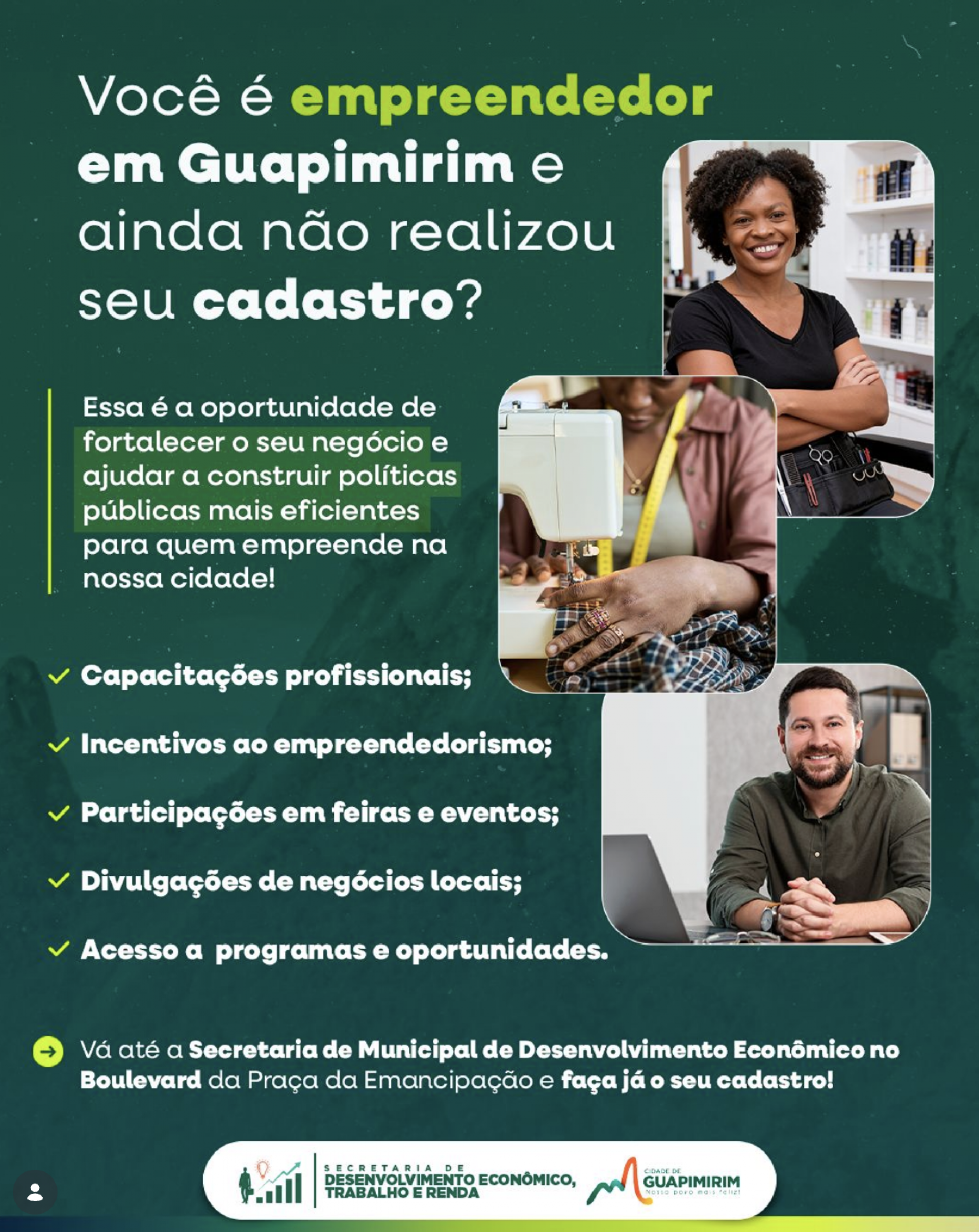 Guapimirim convoca empreendedores a se cadastrarem