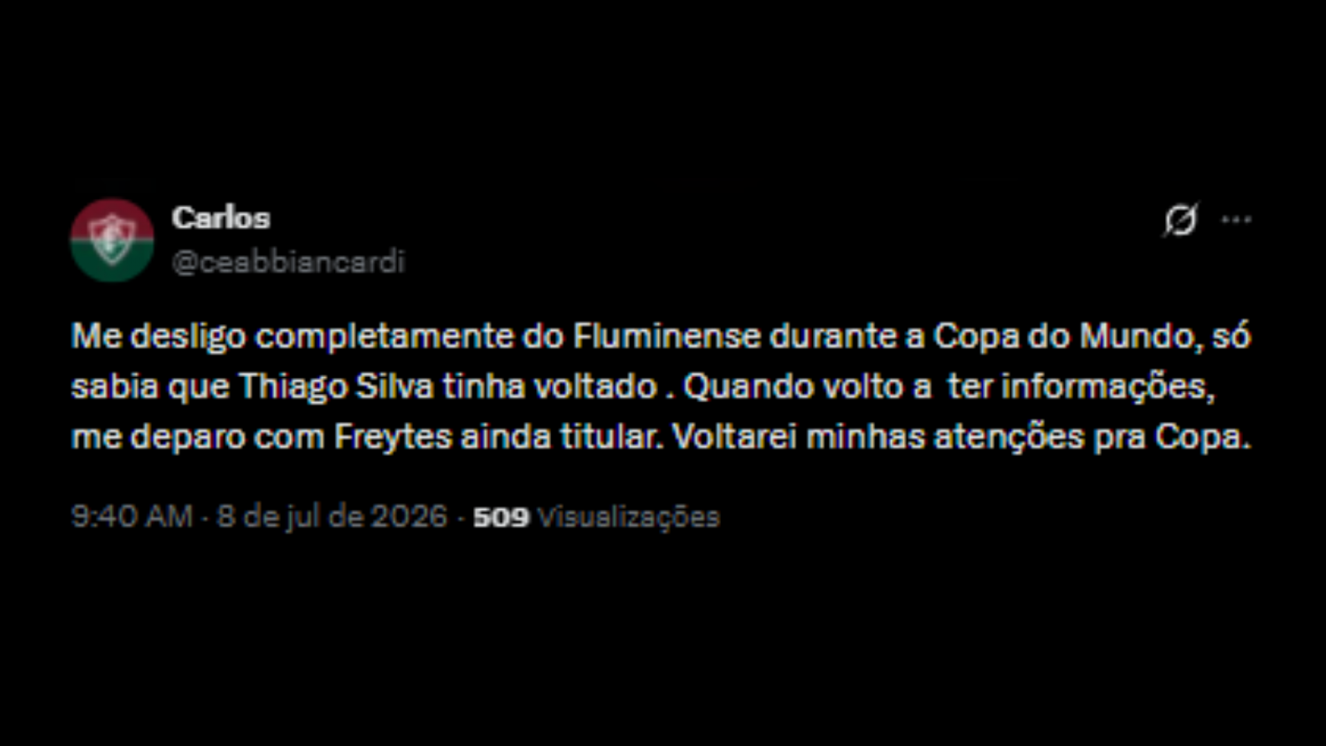 Freytes sendo criticado por tricolores no 