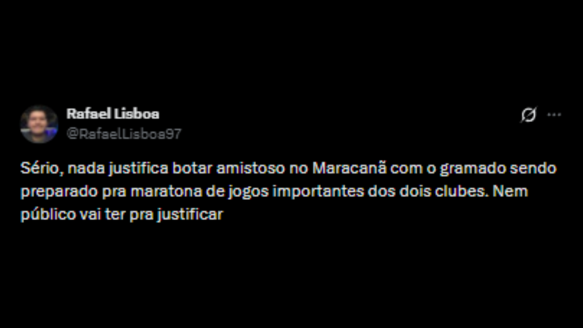 Torcedores rivais reclamando do Fluminense ter jogado no Maracanã - Reprodução/X @RafaelLisboa97
