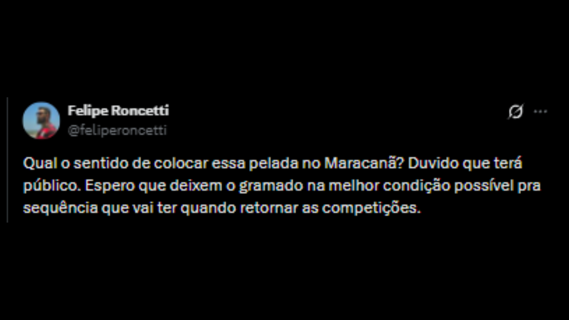 Torcedores rivais reclamando do Fluminense ter jogado no Maracanã - Reprodução/X @feliperoncetti