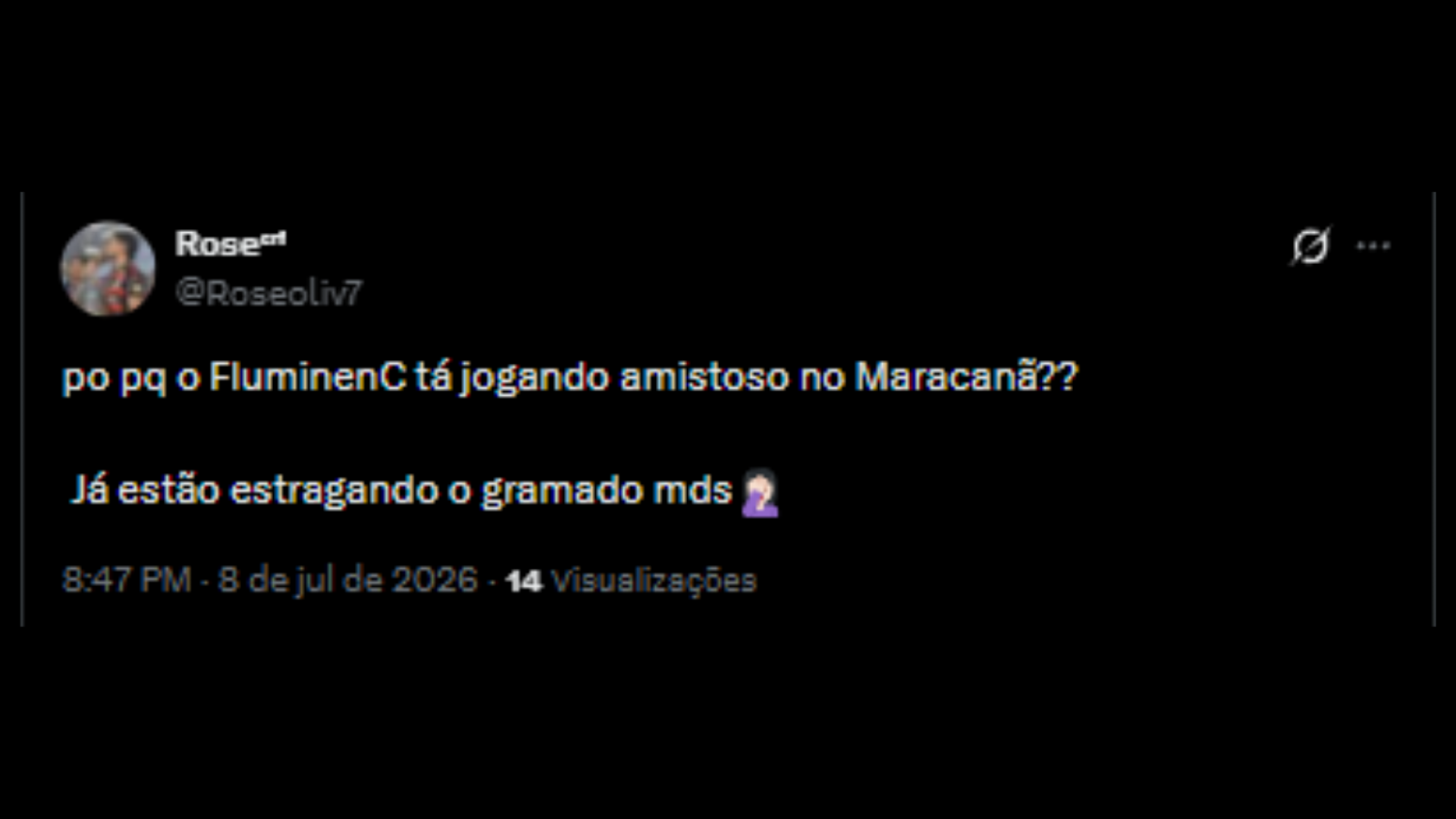 Torcedores rivais reclamando do Fluminense ter jogado no Maracanã - Reprodução/X @Roseoliv7