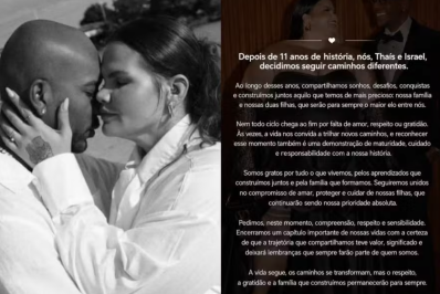 Fim de um ciclo: Thaís Carla e Israel Reis anunciam separação após 11 anos juntos