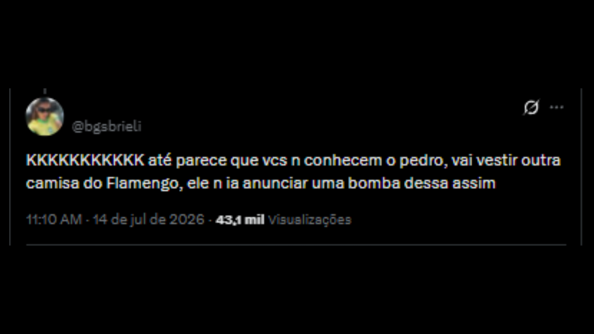 Torcedores do Flamengo repercutindo sobre postagem de Pedro - Reprodução/X @bgsbrieli