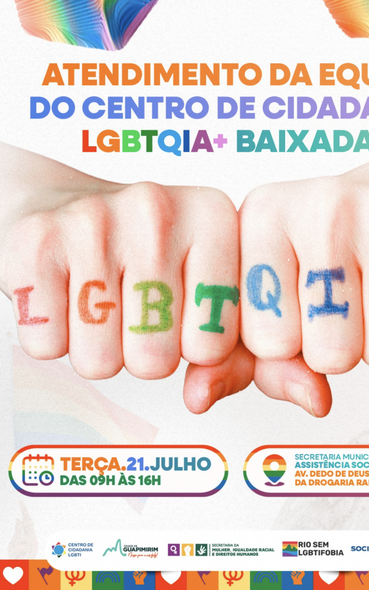 Guapimirim recebe mutir&atilde;o de atendimento do Centro de Cidadania LGBTQIA+ - Divulga&ccedil;&atilde;o