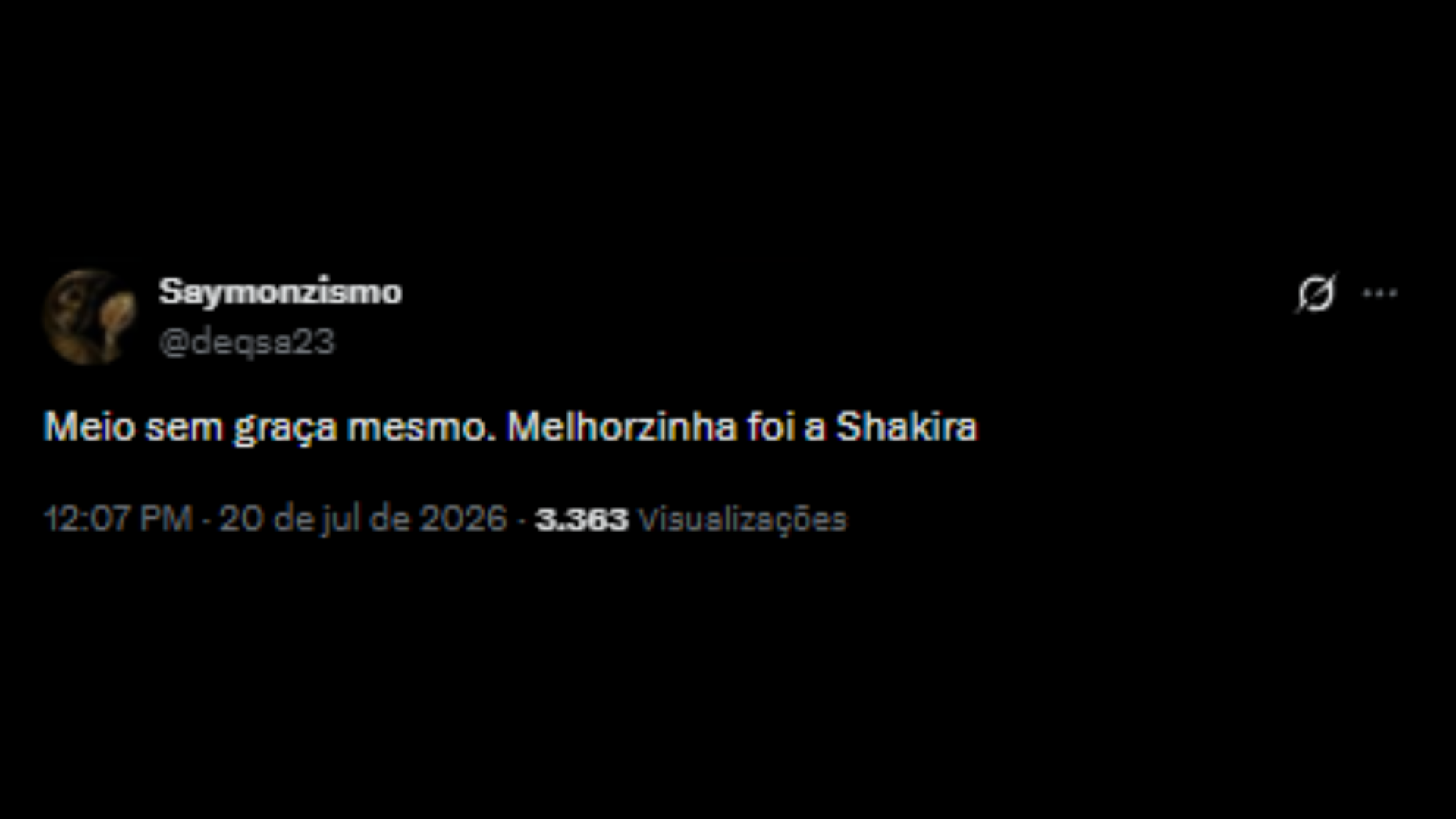 Críticas ao show do intervalo da Final da Copa do Mundo 2026 - Reprodução/X @deqsa23