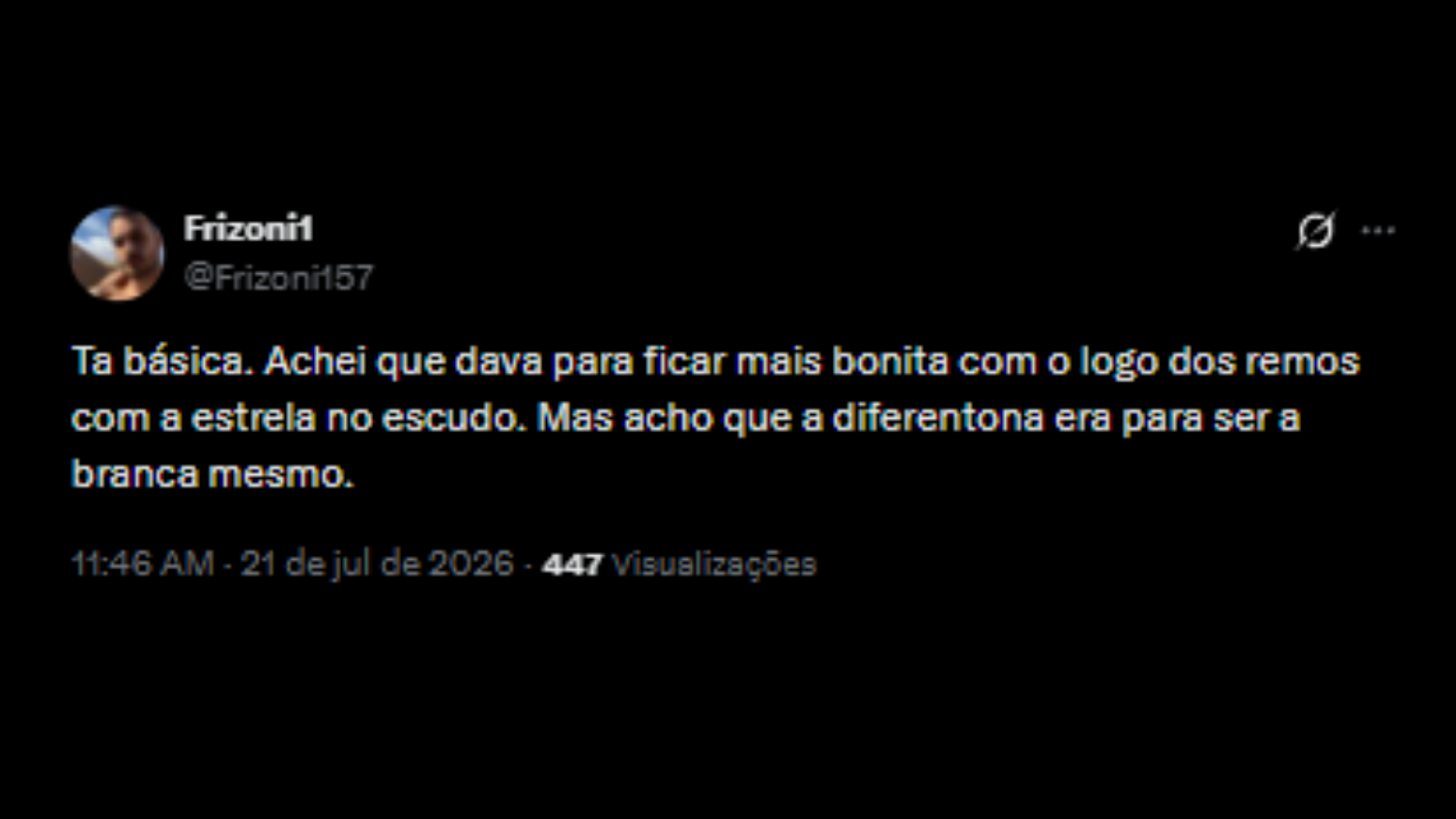 Comentários sobre nova camisa do Botafogo - Reprodução/X @frizoni157
