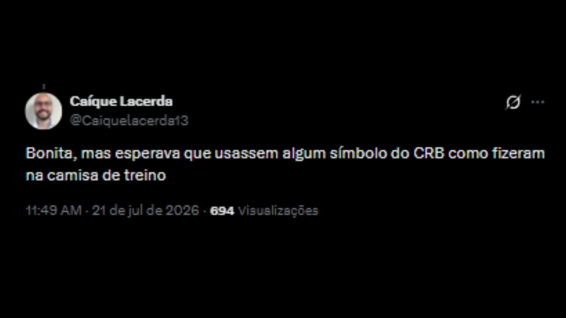 Comentários sobre nova camisa do Botafogo - Reprodução/X @caiquelacerda13