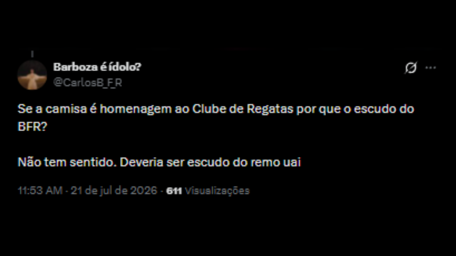 Comentários sobre nova camisa do Botafogo - Reprodução/X @carlosB_F_R