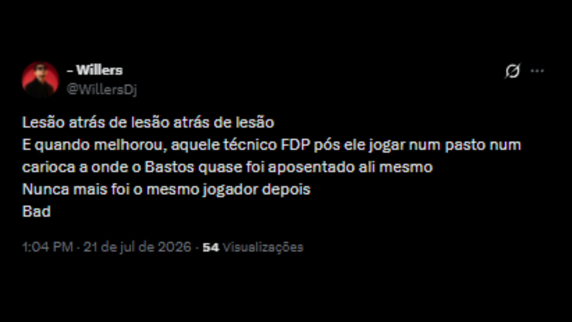 Torcida do Botafogo comentando sobre saída do zagueiro Bastos - Reprodução/X @Willersdj