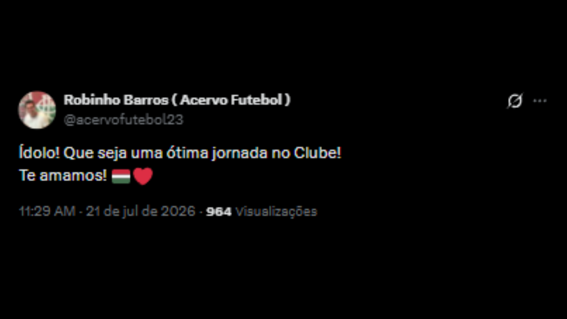 Torcida tricolor feliz com a volta do Fred como treinador - Reproduão/X @acervofutebol23