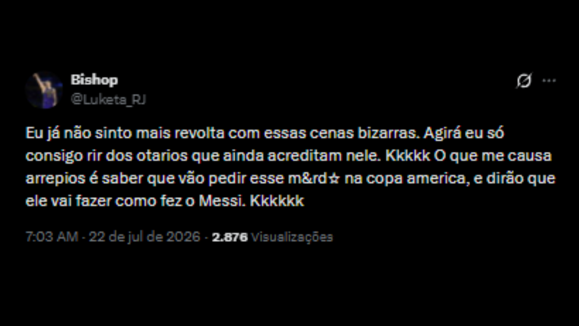 Críticas ao Neymar na rede social