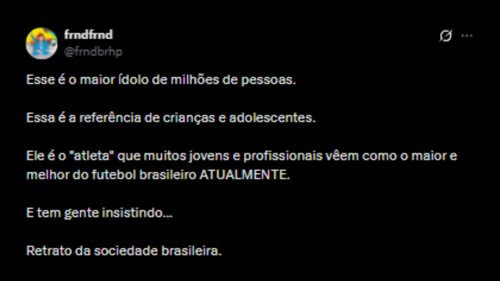 Críticas ao Neymar na rede social
