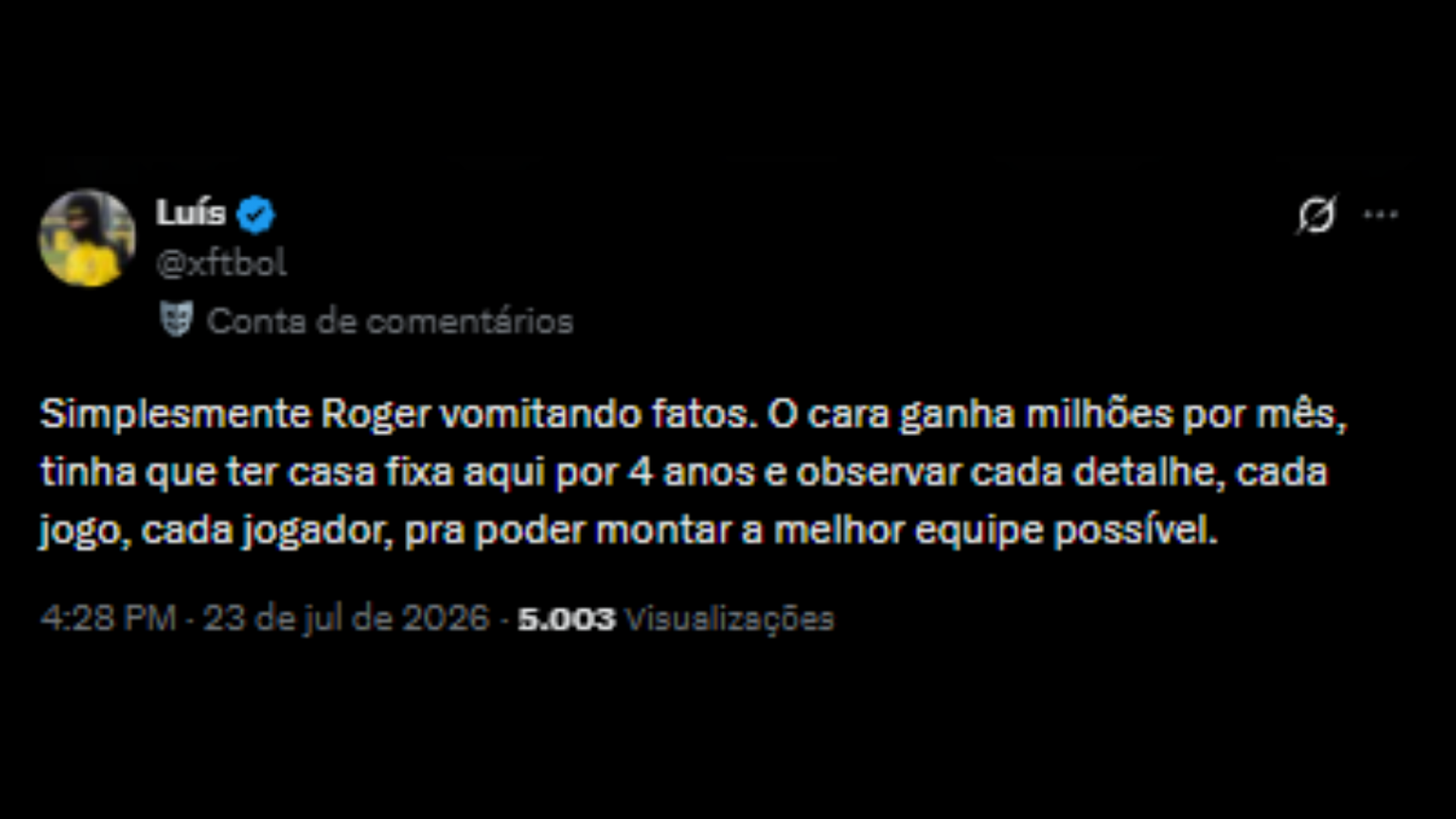 Comentários de usuários da social 