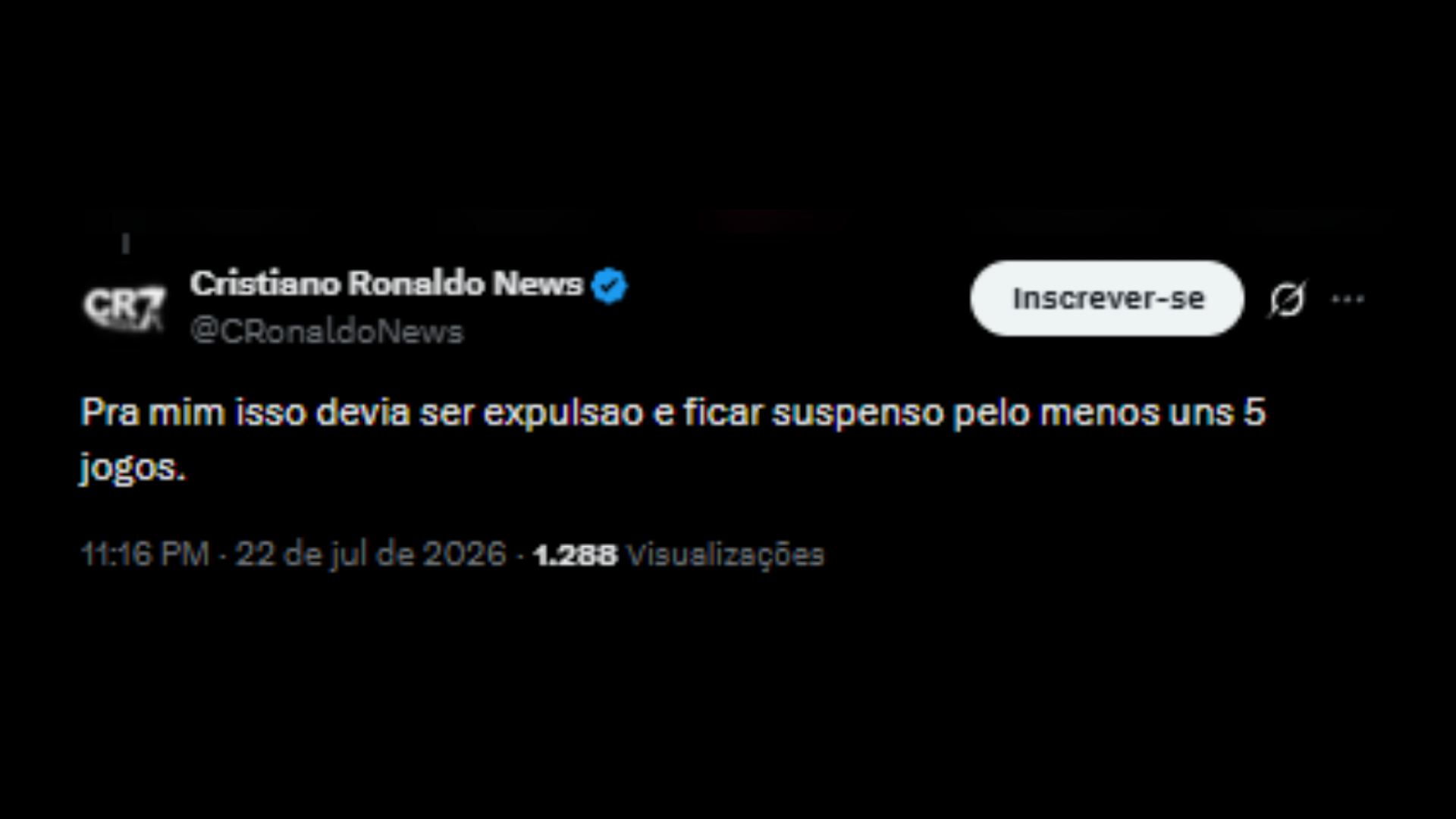Críticas à entrada do Vitor Gabriel, jogador do Internacional - Reprodução/X @CRonaldoNews