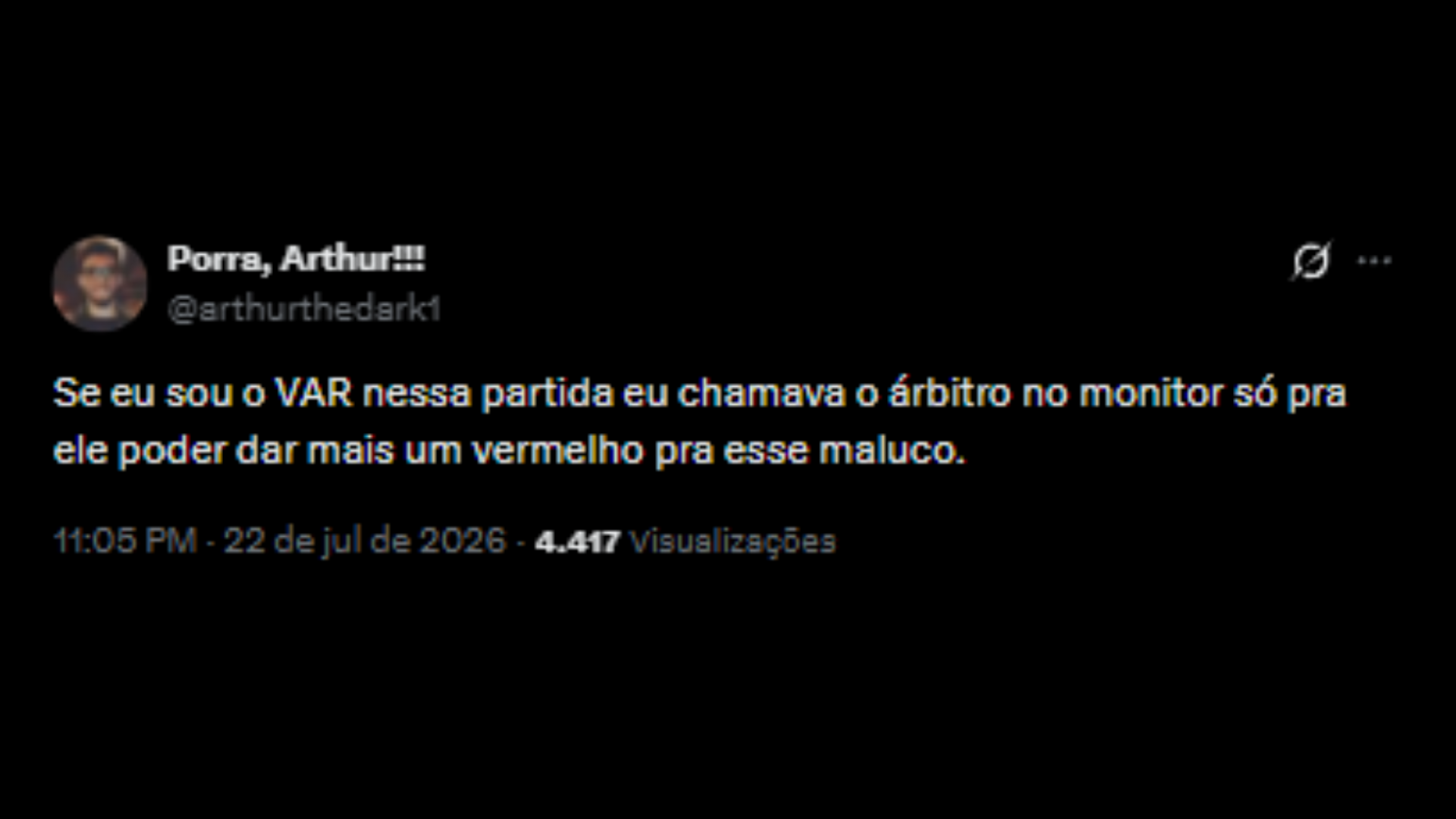 Críticas à entrada do Vitor Gabriel, jogador do Internacional - Reprodução/X @ArthurTheDark1