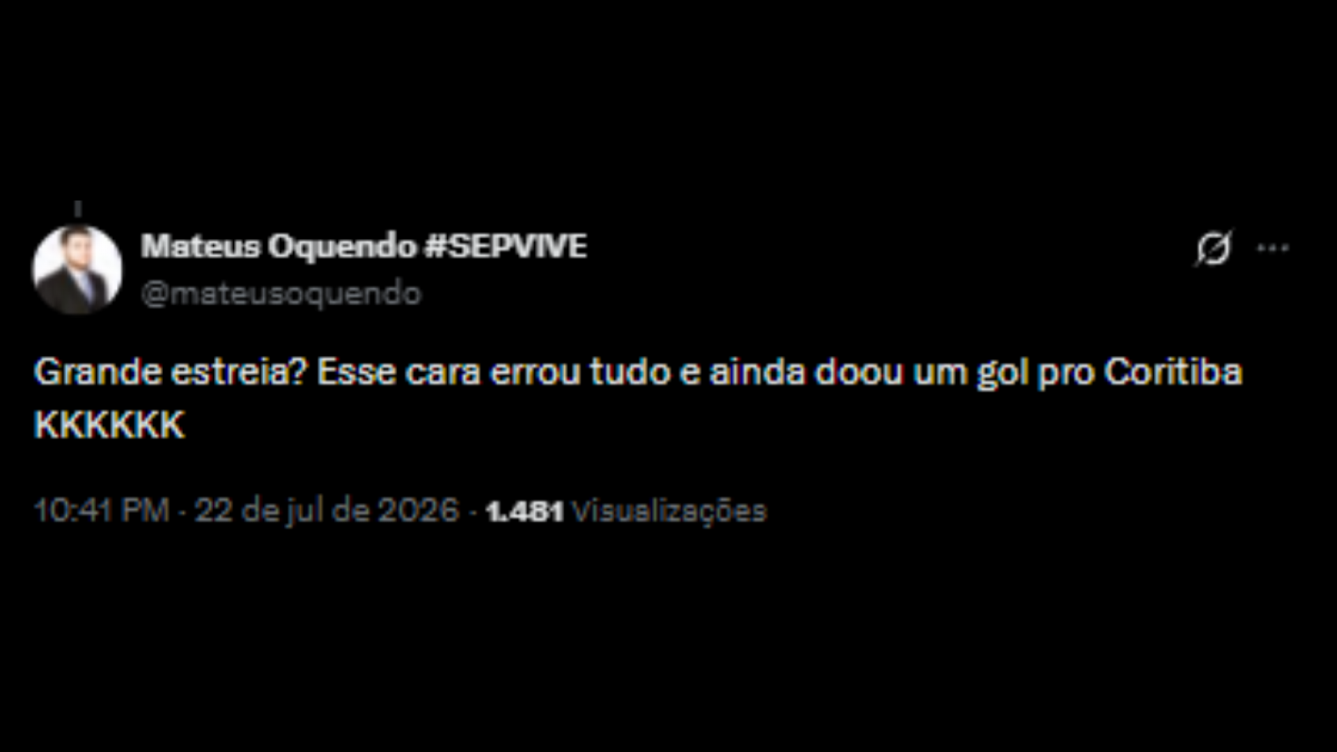 Críticas ao zagueiro Alexander Barboza após estreia pelo Palmeiras - Reprodução/X @mateusoquendo