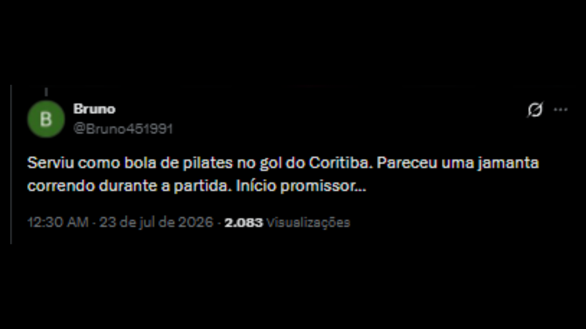 Críticas ao zagueiro Alexander Barboza após estreia pelo Palmeiras - Reprodução/X @Bruno451991