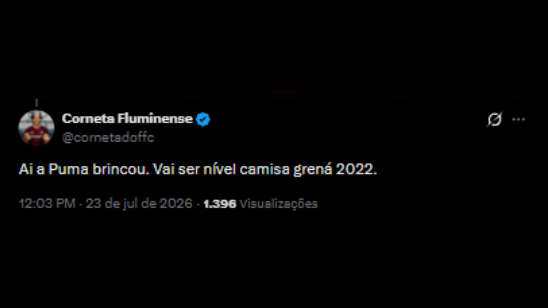 Elogios ao novo lançamento da Puma para o Fluminense - Reprodução/X @cornetadoffc