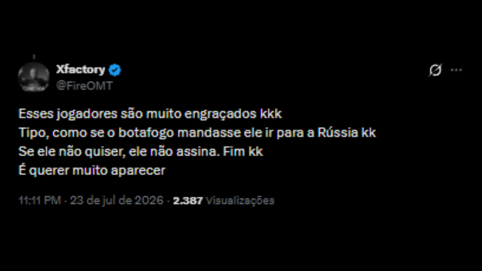 Torcedores debatendo sobre postagem do Danilo - Reprodução/X @FireOMT
