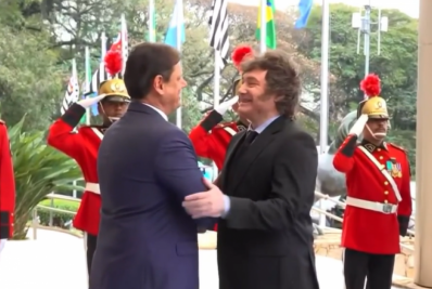 Tarcísio recebe Milei em SP e entrega maior honraria do Estado