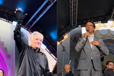Público lota praça para espetáculo com maestro João Carlos Martins em Teresópolis