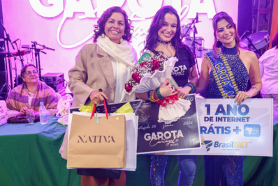 Kamily Cruz é eleita Garota Cantagalo 2026 durante concurso na Festa dos Carecas